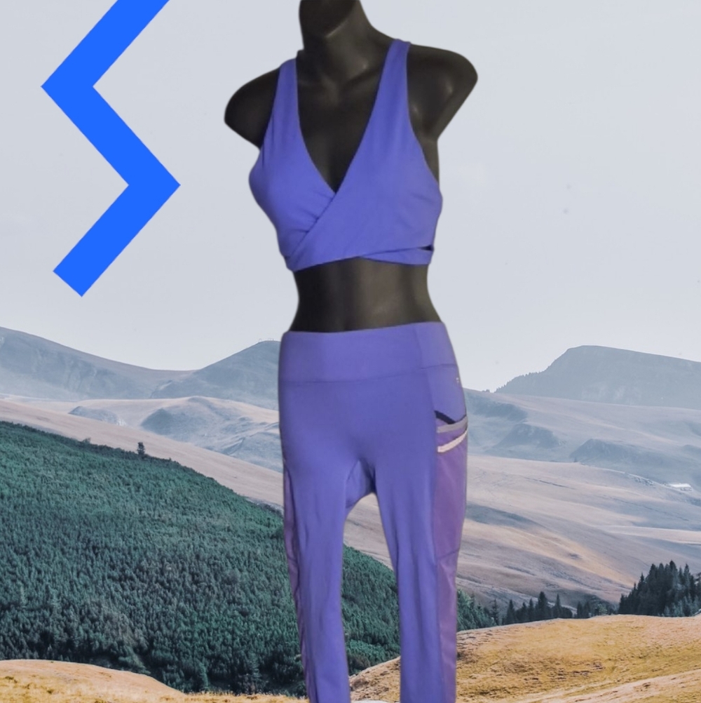 Purple Two-Piece Activewear Set By Fabletics (M)